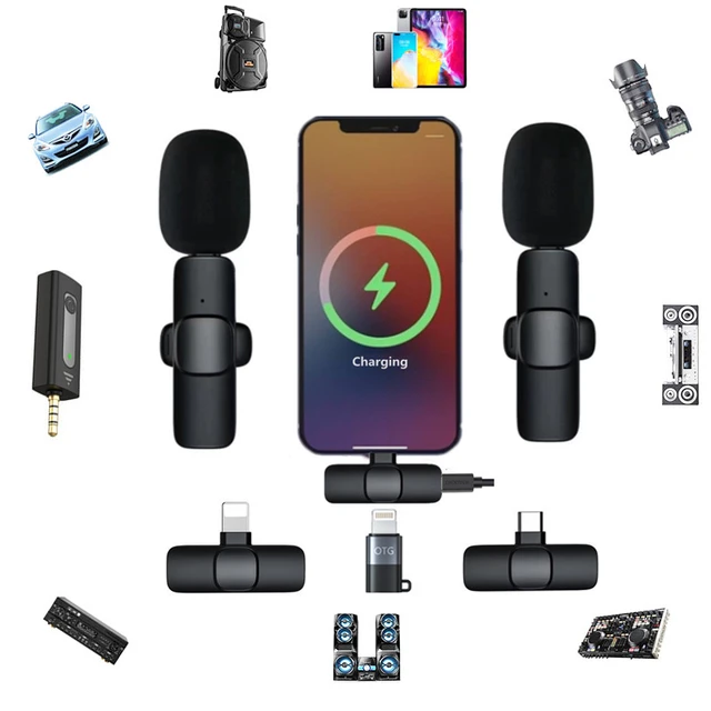Nouveau micro Lavalier sans fil, Portable, pour enregistrement Audio vidéo,  pour iPhone, Android, diffusion en direct, téléphone de jeu - AliExpress