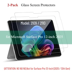 Premium 9H Tempered Glass Screen Protector - 2 Pack, Anti - Scratch (Surface Pro 12 - inch)