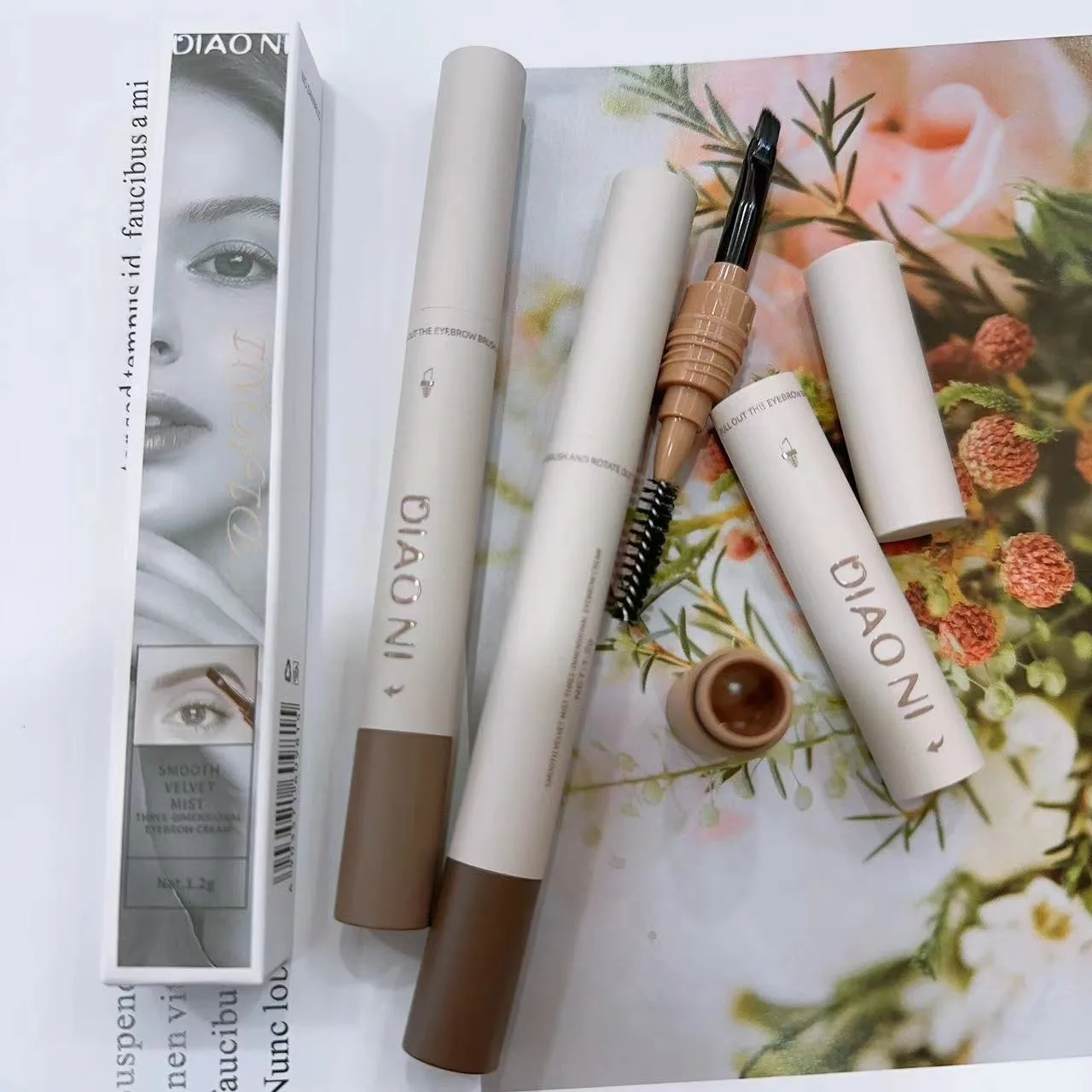 Double Headed Eyebrow Styling Cream Waterproof Quick-Drying Natural Long-Lasting Three-Dimensional Eyebrow Soap Eyebrow Mascara 4