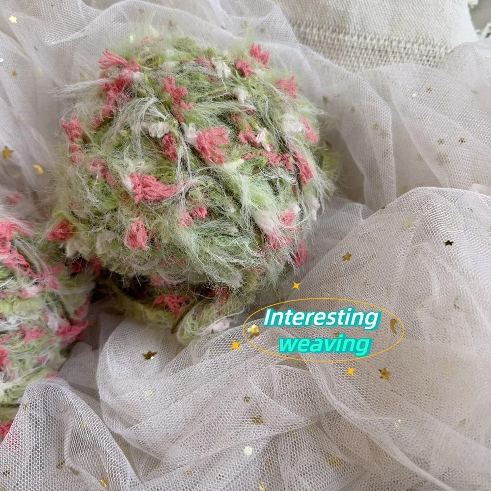 그린 파스토럴 스타일 얀 100g DIY 핸드메이드 핸드블렌드 얀, 뜨개질 및 직조용 울볼