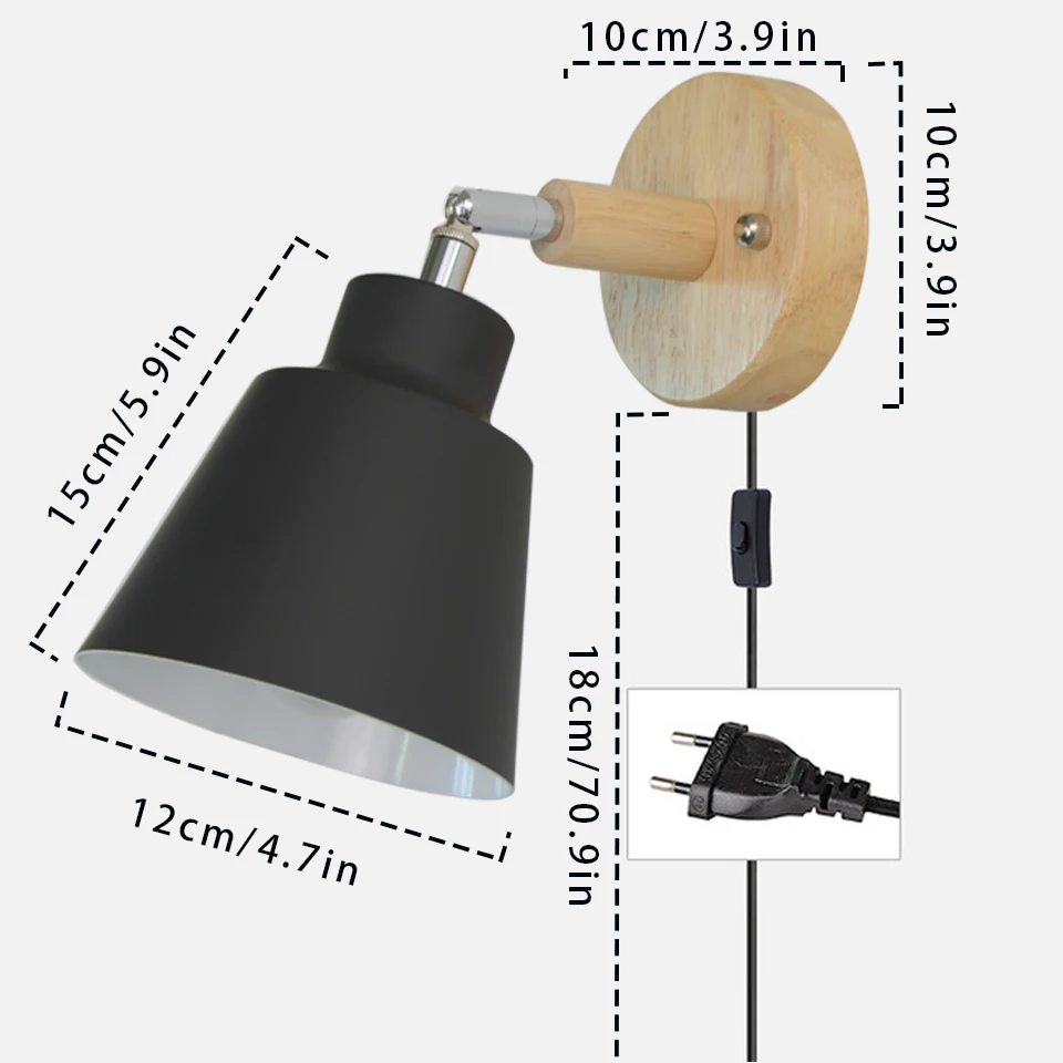 Nordic Wooden Wall Light - Indoor 6-Color Adjustable Sconce Fixture