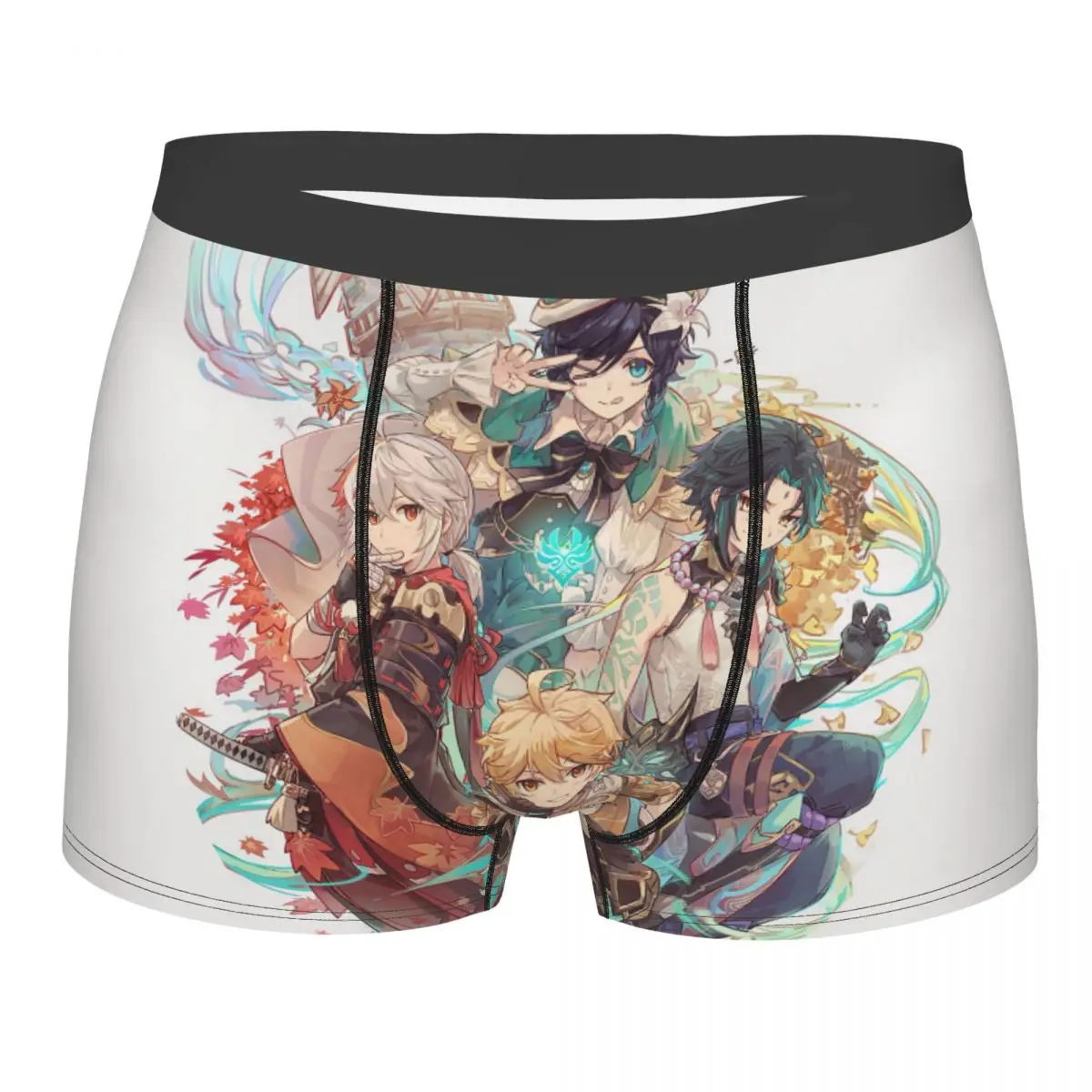 Мужское нижнее белье Genshin Impact Acg белье с картинками аниме kaedeharра Kazuha Xiao Aether Boxer короткие трусики-шорты Homme нижнее белье со средней талией