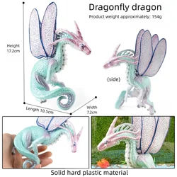 Majestic Mythical Figurine: Ice Wyvern and Phoenix Fantasy Beast Statue (Dragonfly dragon)