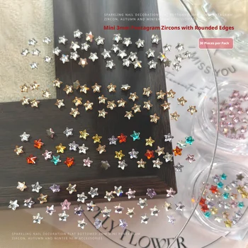 YYM 30pcs Exquisite Shiny Star Zircon Nail Charms Spring Colorful Nail Art Rhinestones Nail Diamonds Manicure Decor Supplies 1