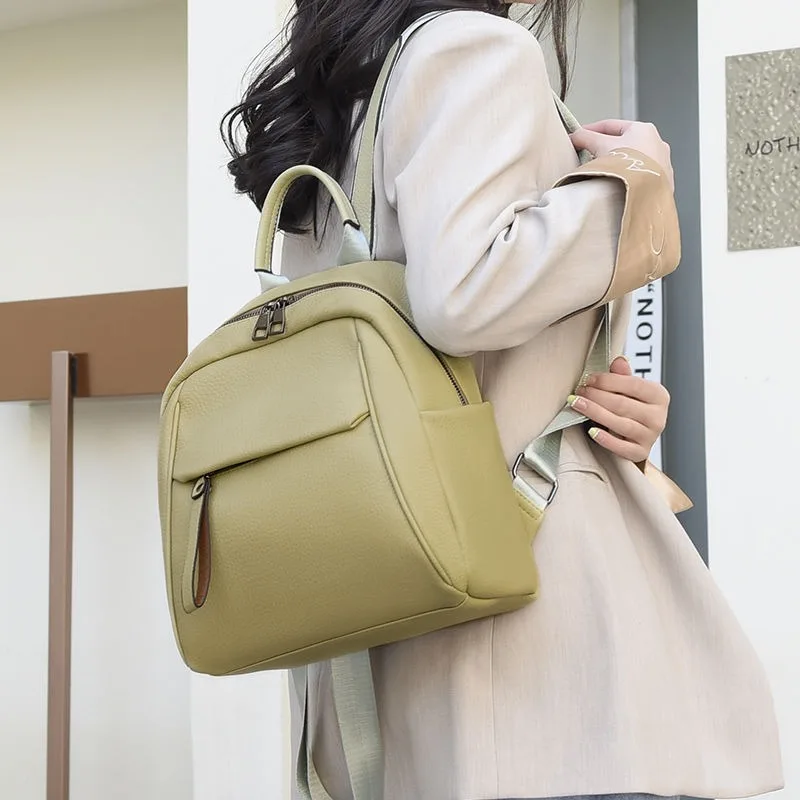 

2024 New Spring Outing Backpack for Women with A Sense of Luxury Light Luxury Small Size Retro Backpacks Macaron Color Backpacks