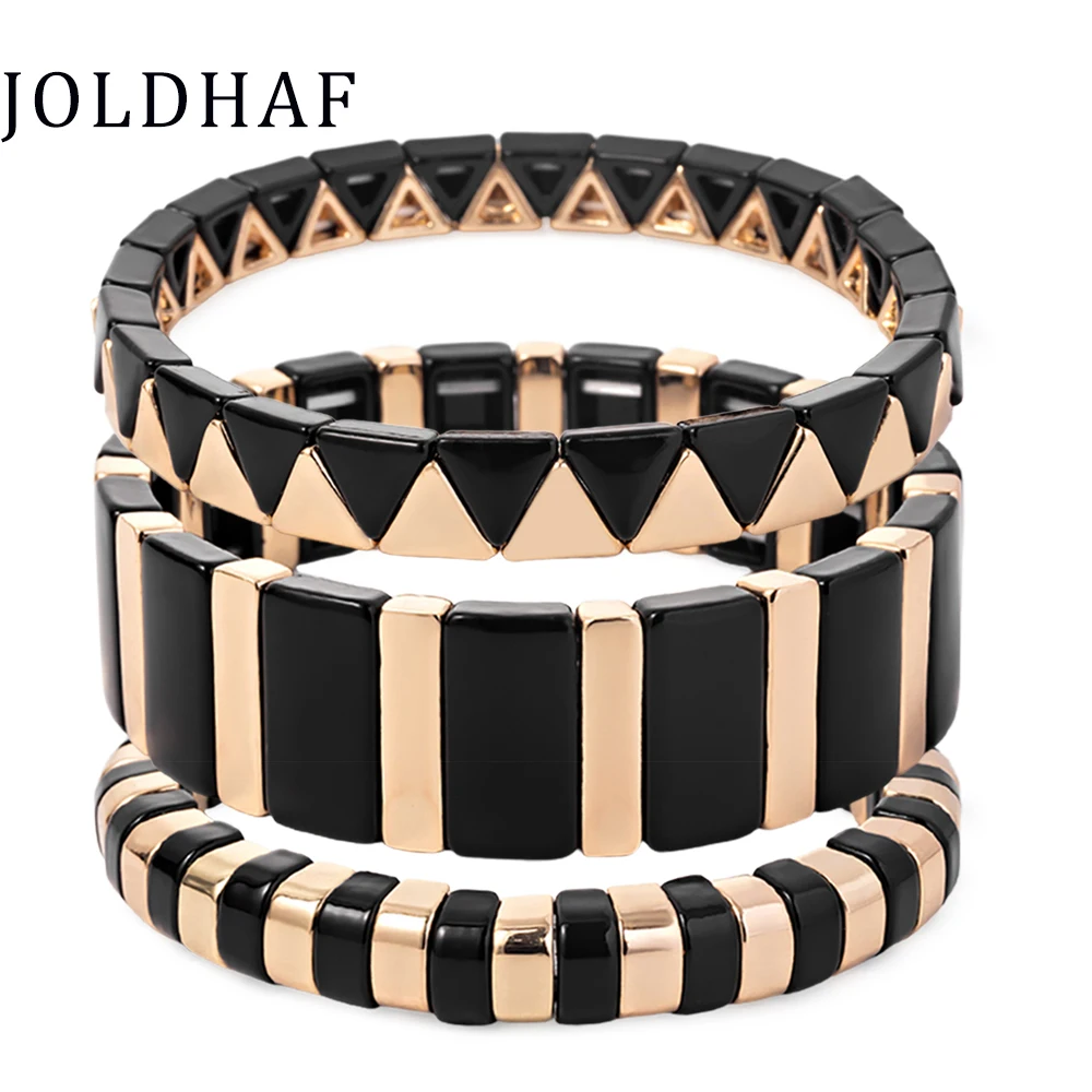 BackColorEnamelBangleForWomenBohemianGoldBackColorfulElastic