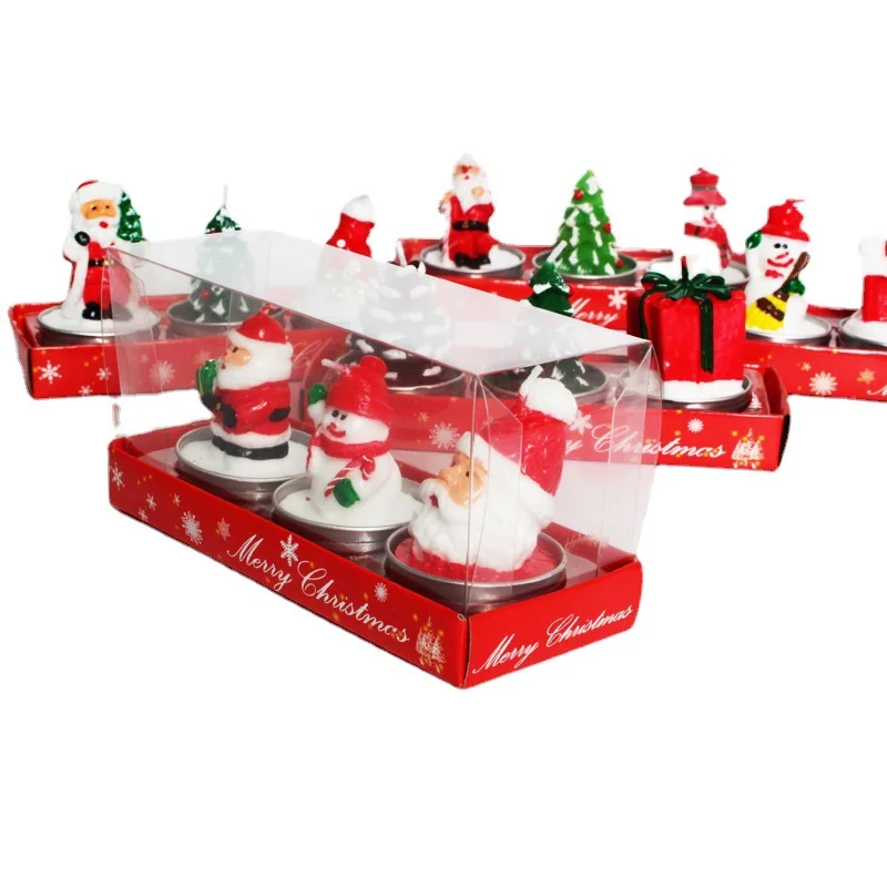 Christmas Candle Set Santa Tree Snowman Carnival Romantic Ornament Christmas Small Candle Light Gift - Image 5