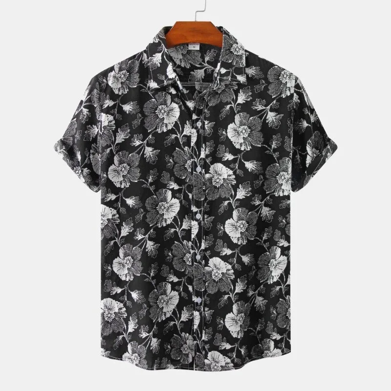 

Flower Men's Shirts Blouses Short Sleeve 3d Print Men Clothing Hawaiian shirts Casual Clothing Lapel Oversized 5xl Fashion Trend