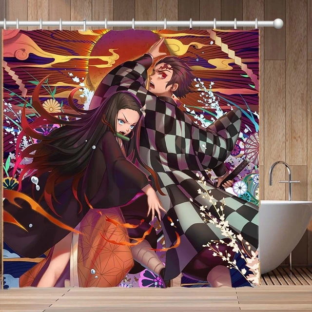 For Mens Womens Demon Slayer Anime Tanjiro Kamado Shower Curtain by  Anime-Video Game - Pixels