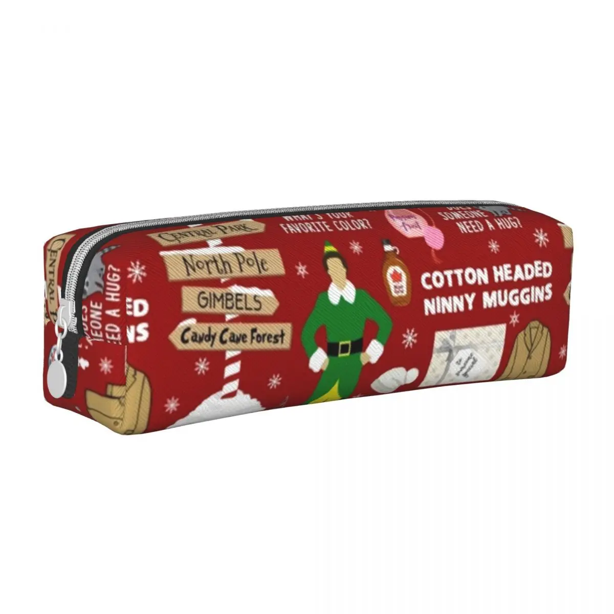 

Квадратный карандаш с принтом в виде орехов, модель чехол Buddy the Elf Boy Girl, кожаный пенал для колледжа, кавайный Органайзер на молнии для ручек