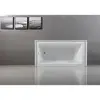 60" Acrylic Alcove Tub Left Hand Drain White Fiberglass Resin Reinforced 60.85 Gallon Capacity Wall Mount Filler Ready Ergonomic 5