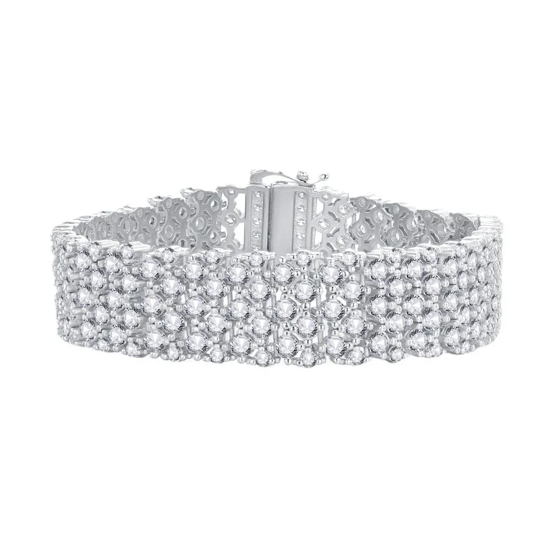 

2023 New European and American Bracelet Women's Brilliant Star River Inlaid High Carbon Diamond Full Diamond Versatile