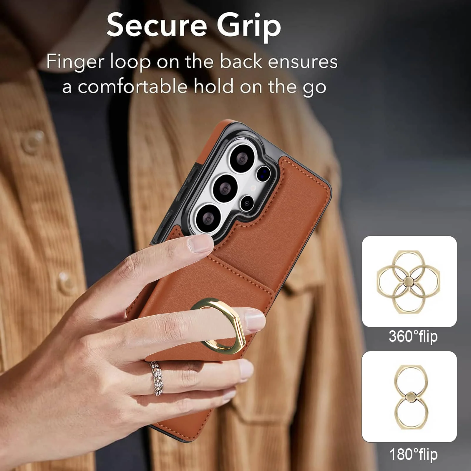 Premium Wallet Case with Card Holder and 360° Rotating Kickstand