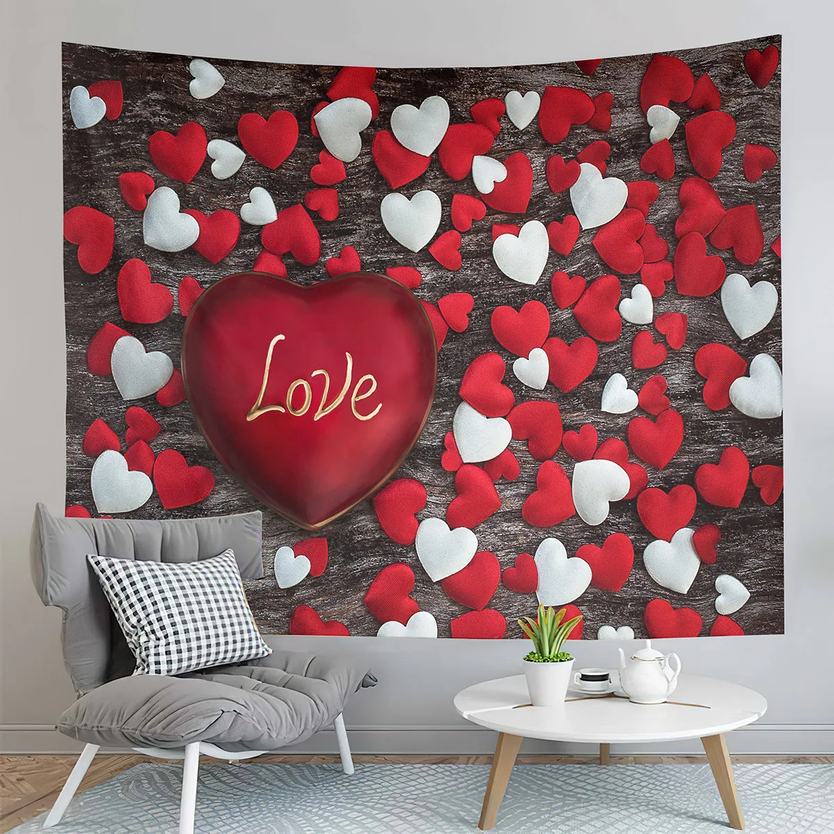 Love Heart Tapestry Romantic Lover Tapestry Creative Gift Tapestry Wall