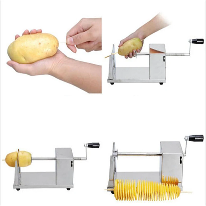 Stainless Steel Tornado Potato Tower Crane Spiral Potato Chip Machine Manual Semi-Automatic Stretching Tower Machine