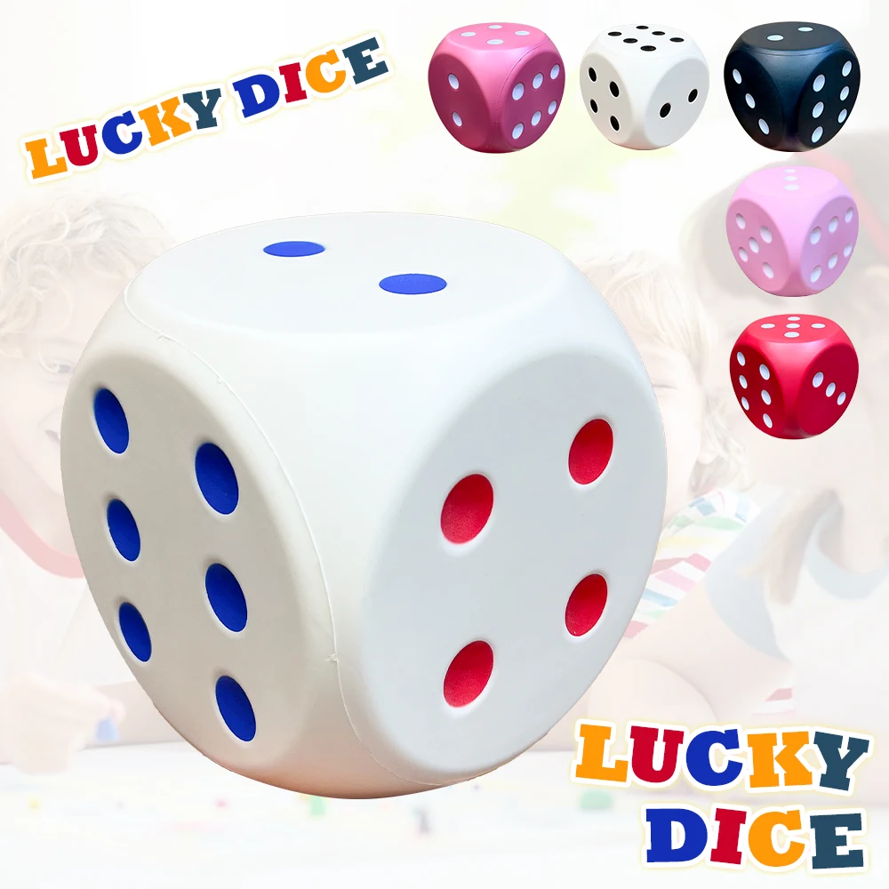6IN Big Foam Dices with Black Dots Six Side Dot Dices Colored Learning Aids Game for Counting Math Teaching
