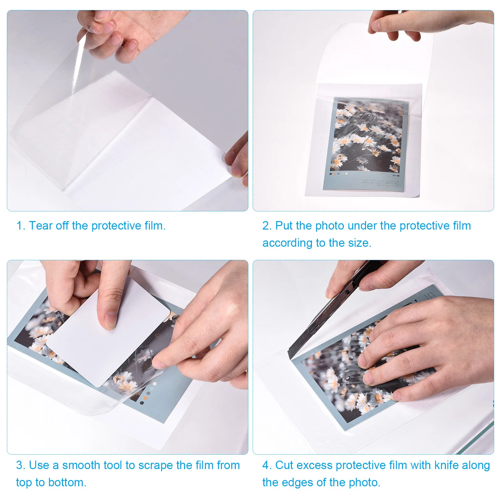 4-80Pcs 셀프 씰 투명 라미네이팅 시트 8.5 x11 5 x7 라미네이터 시트 사진 문서 용 자체 접착, 기계 필요 없음