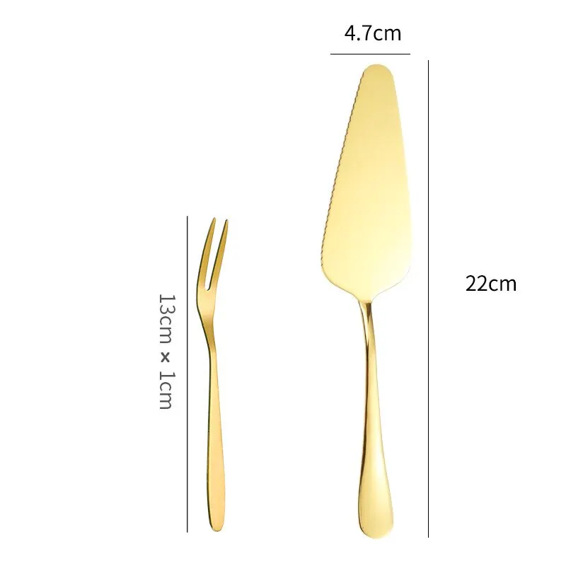 Silverware Set 5 piece Stainless Steel Cake Shovel Knife Dessert Fork Set Pie Pizza Cheese Divider Knives Fruit Two Tooth Fork Baking Tools fruit fork silverware set portable cutlery