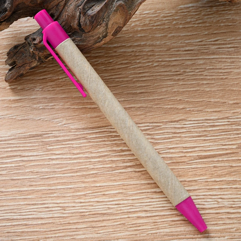 Eco-Friendly Recycled Paper Ballpoint Pens - Set of 10, Sustainable Writing Office Supplies