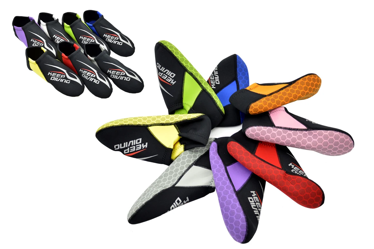 KEEP DIVING 3MM Neoprene Colorful Diving Socks Draughty Beach Shoes Snorkeling Equipment Footwear In Fins Non-slip Home Socks 6