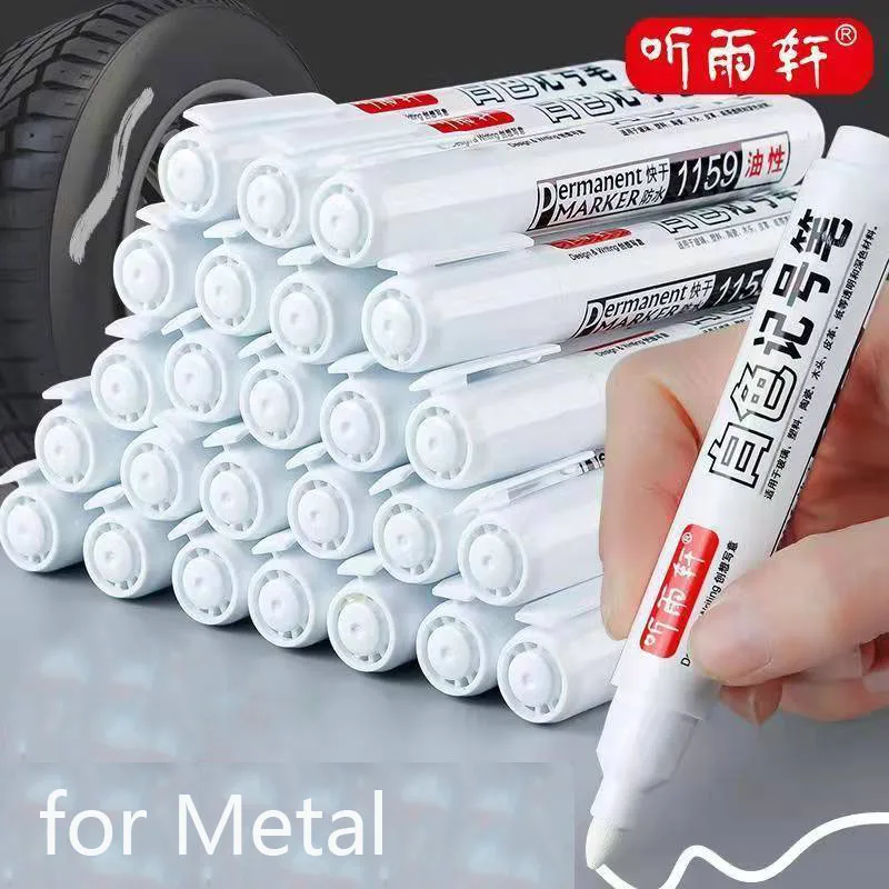 For Metal White Marker Pen Oily Waterproof Plastic Gel Pen Writing Drawing Graffiti Stationery Notebook 2/3/4/5pcs white marker pens marker pens markers pen