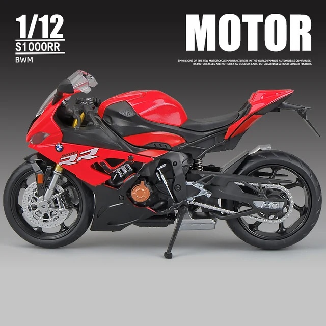 1:12 R1250 GS Silvardo Alloy Racing Motorcycle Model Simulation Diecast Metal Street Sports Motorcycle Model Childrens Toy Gifts - S1000 red foam box