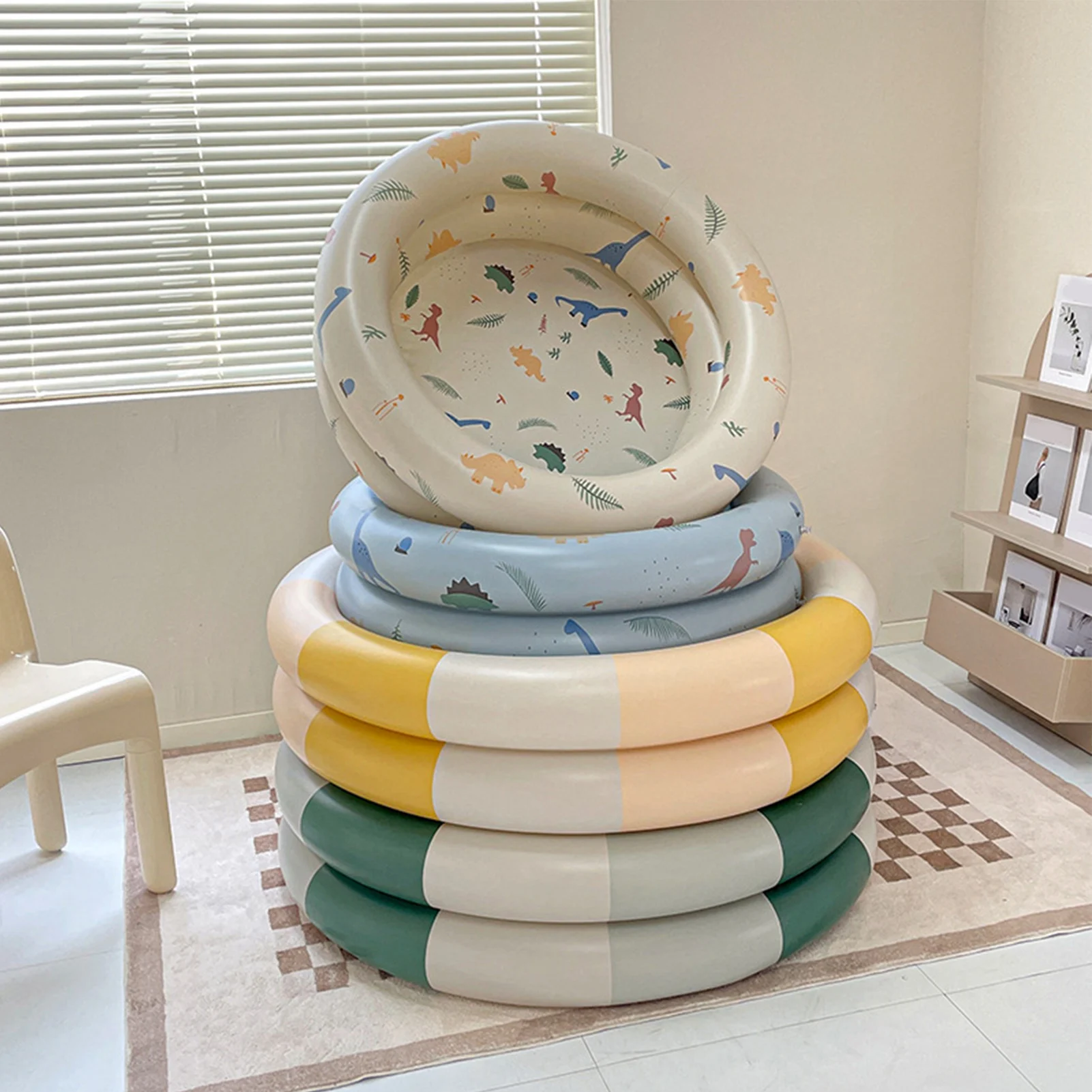 Inflatable Pool Baby Retro Blow Up Swimming Pool Family Cute Style Thickened Water Pool