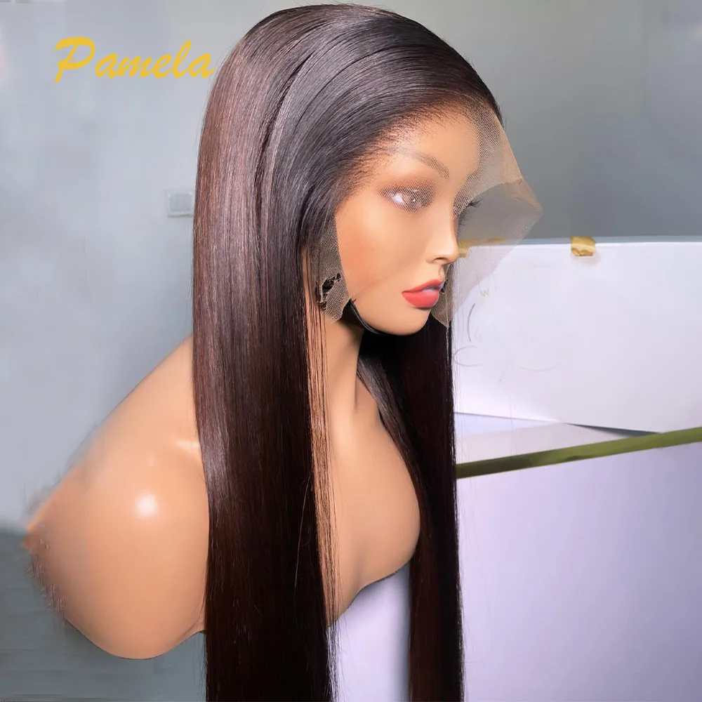 250% Density Wear and Go Glueless Wig Ombre 1B/4 Colored 13x4 Bone Straight Transparent Lace Frontal Human Hair Wigs For Women