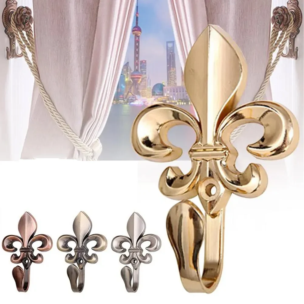 

Curtain Hook Decorative Hook Coat Hanger Drape Hanging Holder Holdback For Tieback Clothing Towel Household Decor Metal Alloy