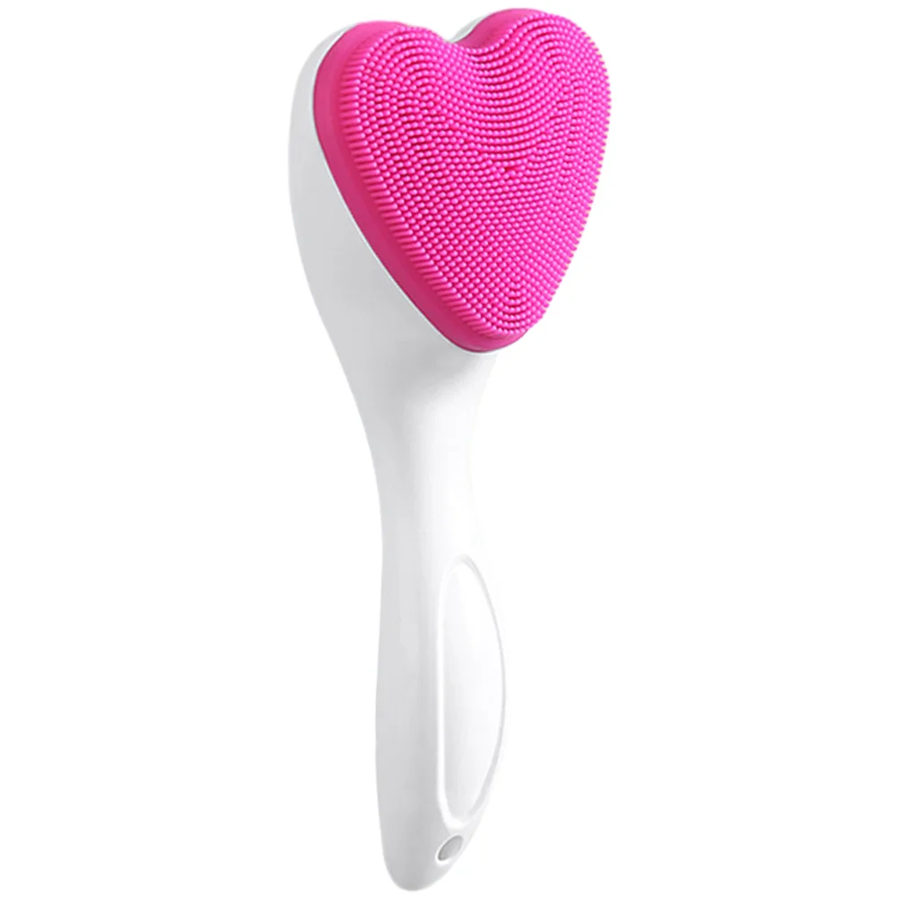 

Cleansing Brush Manual Face Cleaning Silicone Exfoliator Scrubber Mild Heart Washing Facial for Women