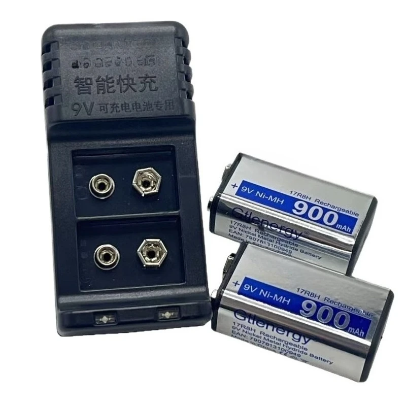 2PCS GTL 9V 900mAh 17R8H Charger Set for Wireless Microphone Multimeter Recharge