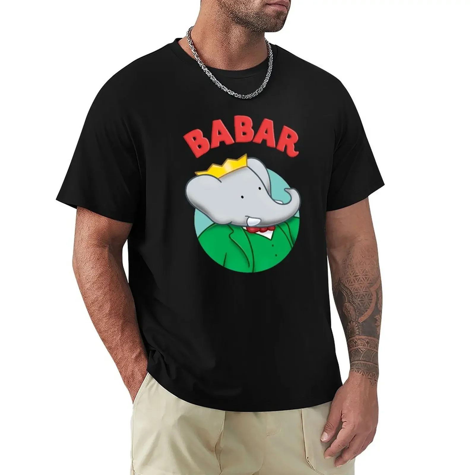 T-Shirt Babar Top T-Shirt Manica Corta T-Shirt Vintage Da Uomo Vintage