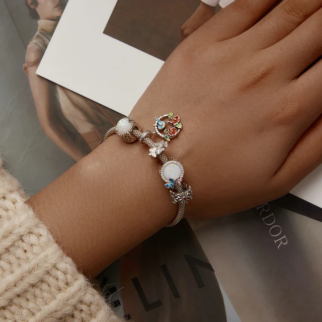 Breloque Cœur En Argent 925 Avec Zircon Bleu - Pour Bracelet Ou Collier, Coffret Cadeau, Taille 0,8x0,4 Cm