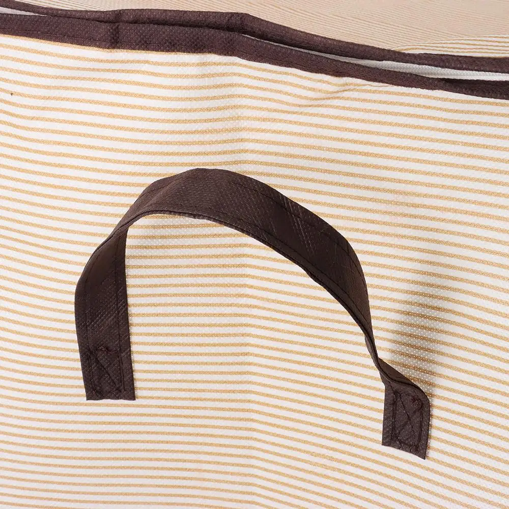 Gift Stripe Quilt Storage Bag with Handles Dust-proof Closet Organizer Foldable Clothes Storage Bins 2