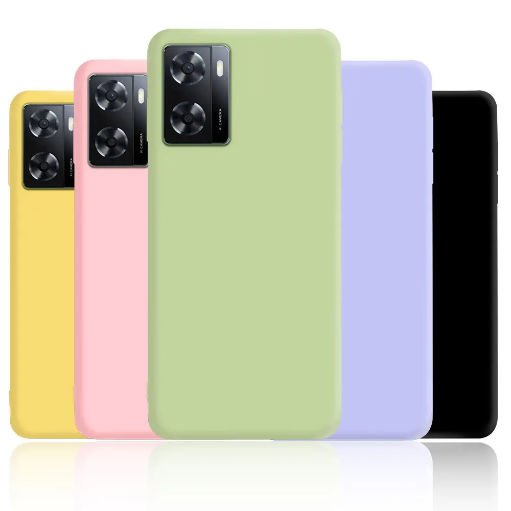 Funda para OPPO A57 4G/OPPO A57s/OPPO A57e, Funda protectora de silicona  líquida para OPPO A57 4G/OPPO A57s/OPPO A57e con cordón de silicona,  delgada