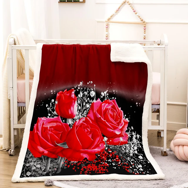 Engreído hazlo plano Sinis Red Rose Blankets For Beds Large Sofa Throw Blanket Cover Berber Fleece  Soft 3d Flower Adult Child Travel Thicken Warm Beautiful - Blanket -  AliExpress