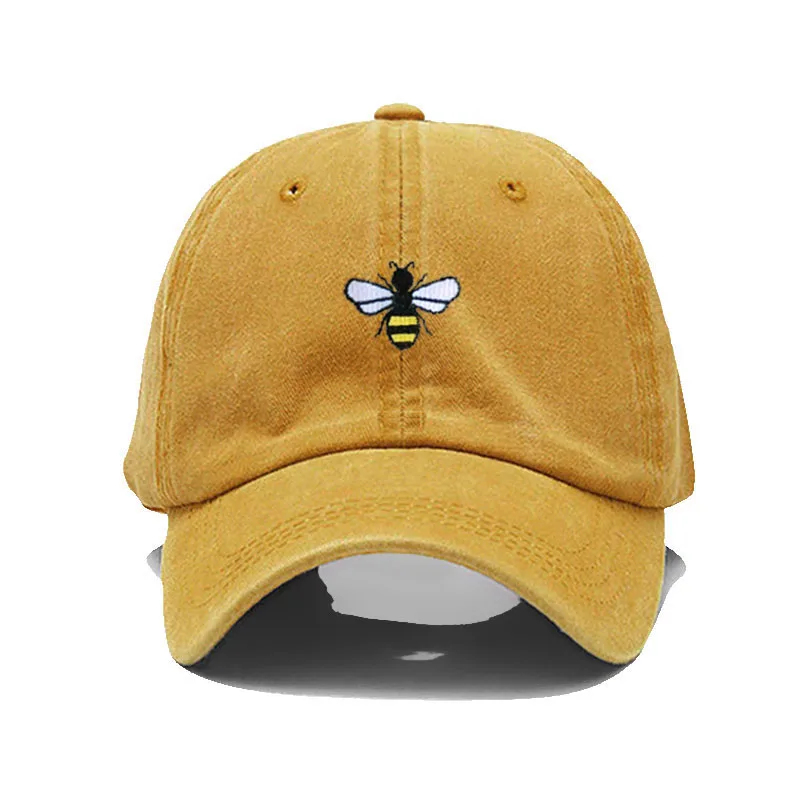 Embroidered Honeybee Baseball Caps for Men Women Retro Soft Washed Cotton Dad Hat Adjustable Snapback Cap Dropshipping baseball cap baseball caps baseball hats