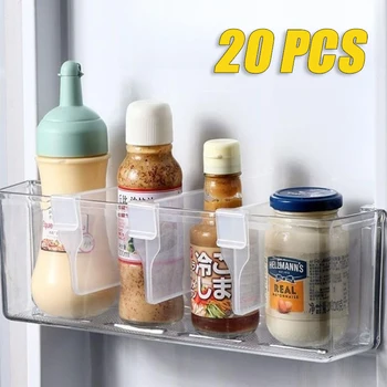 20 Pezzi Organizzatore per Frigo Organizzazione di Stoccaggio Divisore Divisore di Stoccaggio in Plastica Compensato Bottiglia da Cucina e Organizzatore per Barattoli 1