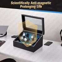 Boîte de remontoir de montre pour montres automatiques, support rotatif de 6 montres 4