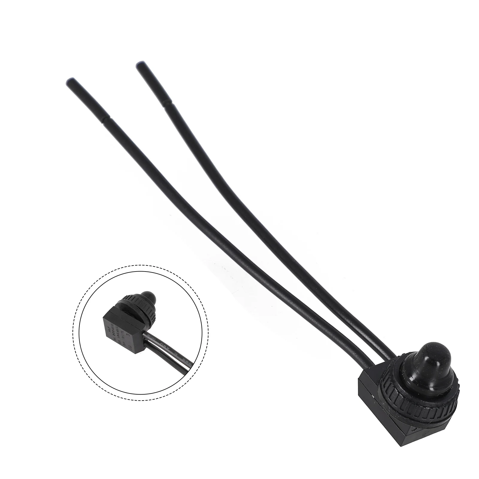 Ein-Aus-Schalter, Drucktastenschalter, rot/schwarz, Gummiabdeckung, robust, wasserdicht, mit Leitungen, Draht, 12 V, 250 V, 3 A, Bakelit-Basis, KP107 – Detail 21