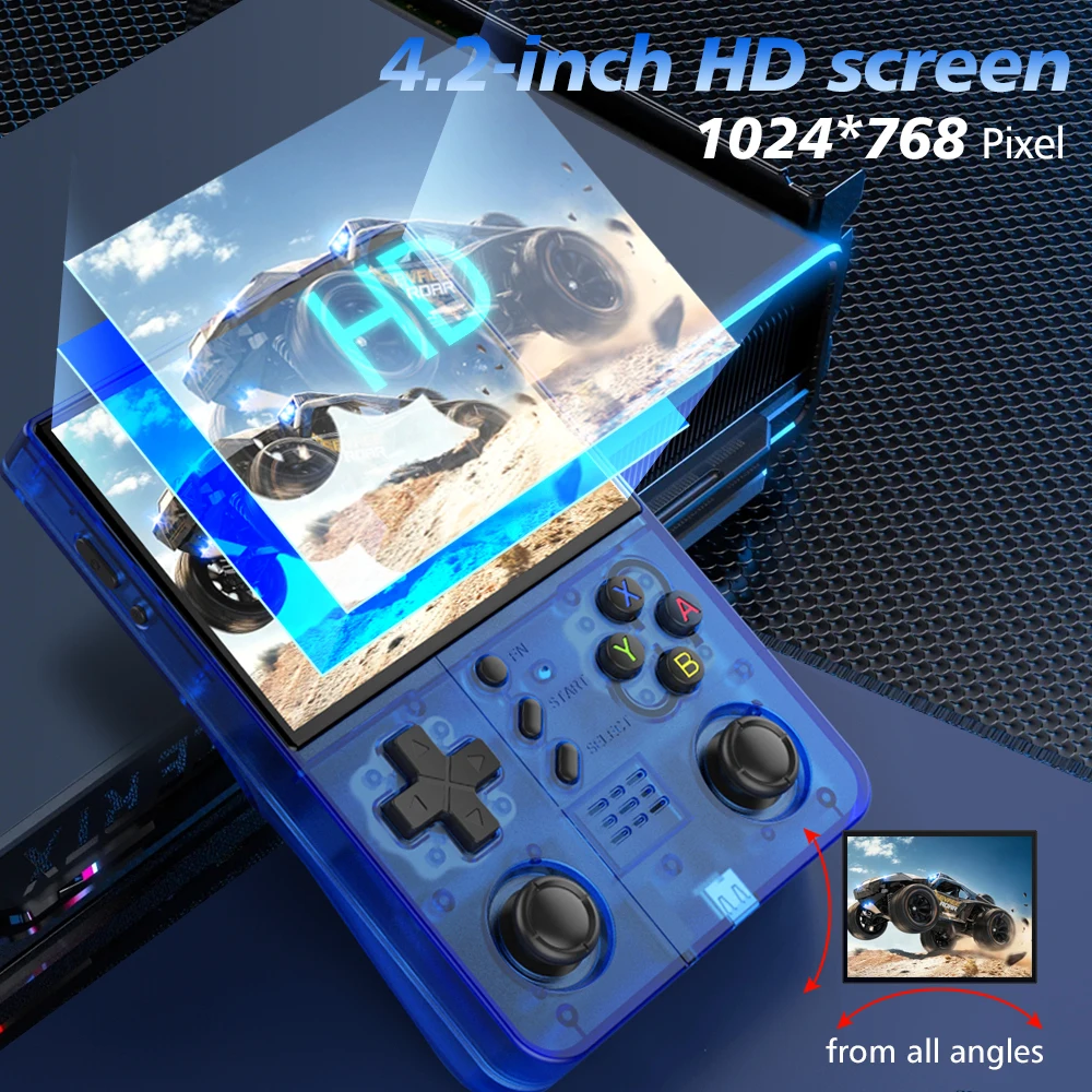 2026 R40XX pro max Retro Handheld Console 4.2 Inch HD IPS Screen, Built-in WiFi Portable Video Player, Classic Games
