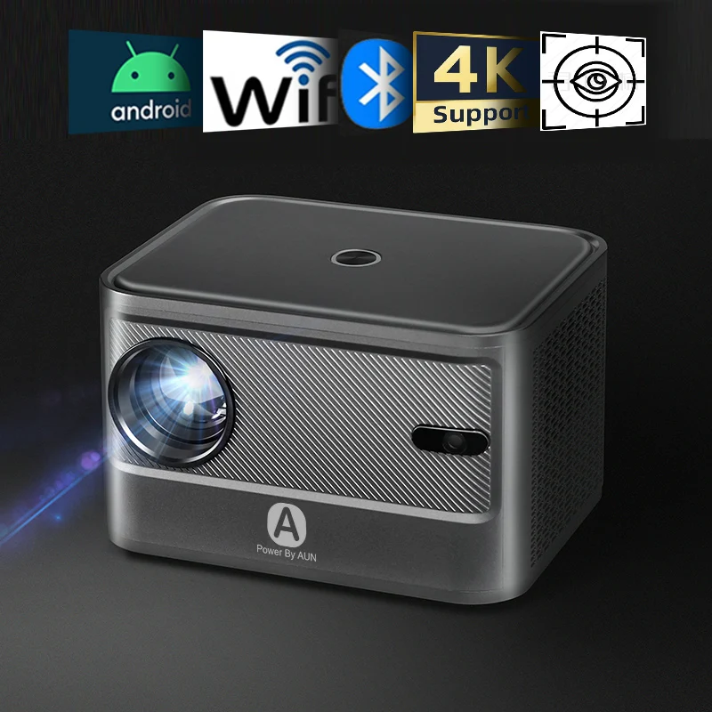 Мини-проектор A002 Android, домашний кинотеатр, портативный видеопроектор 4K 1080P, Wi-Fi