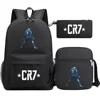 3-Piece Ronaldo Print Soccer Star School Backpack Set for Kids 2