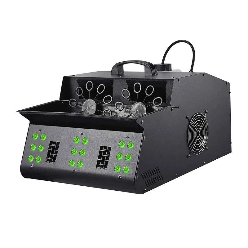 

Fog Bubble Machine DMX512 and Remote Smoke Bubble Machine With RGB LED Lights DJ Stage Effect Big Bubble Machine With 2 Wheels
