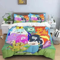 Cartoon Adventure Time Finn N Jake Bedding Set Duvet Cover Bed Set Quilt Cover Pillowcase Comforter king Queen Size Boys Adult 2