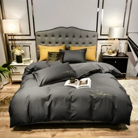 400TC Egyptian Cotton Bedding Set Luxury Full Queen King Size Duvet Cover Bed Sheet Set Pillowcase Bed Linen Nordic Simple Style 1