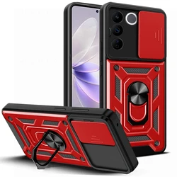 Shockproof Camera Protect Armor Case - Premium Protective Cover for Vivo Y28S 5G (Red)