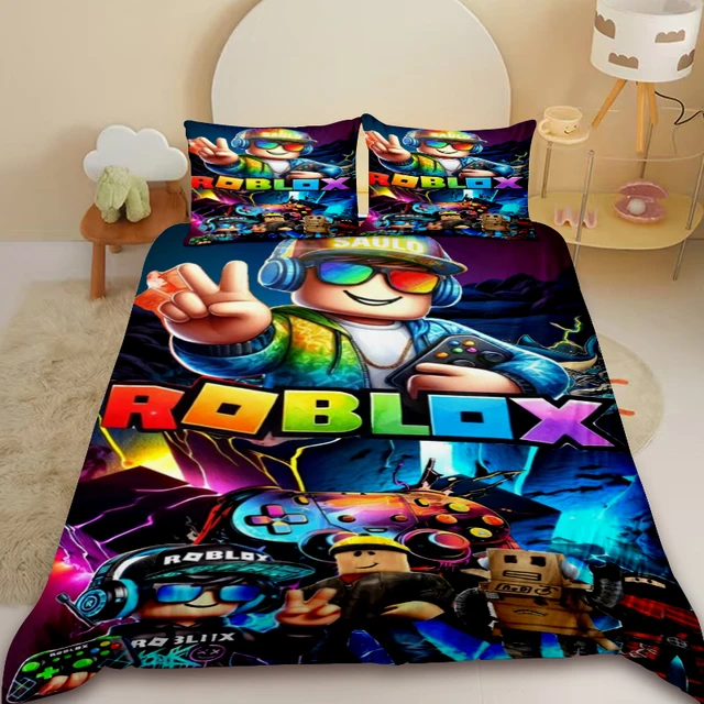Housse de couette Roblox, ensemble de literie pour adolescents, housse de couette douce, décoration de chambre à coucher, dortoir, cadeaux d'anniversaire 1