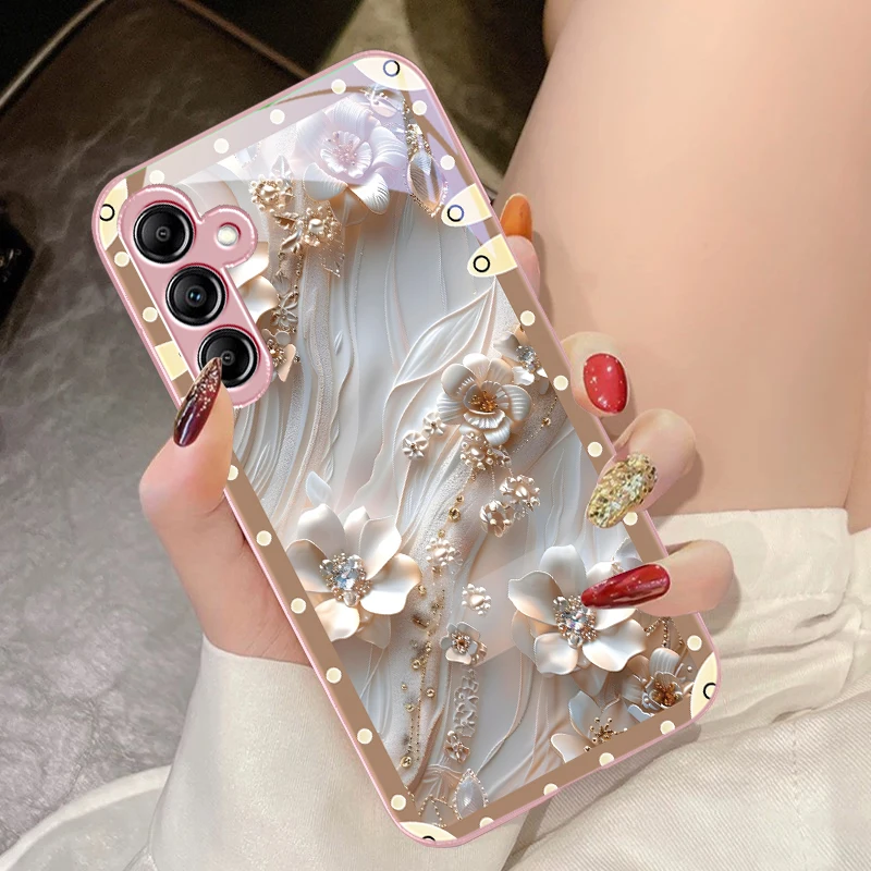 Elegant Pink Floral Glass Phone Case