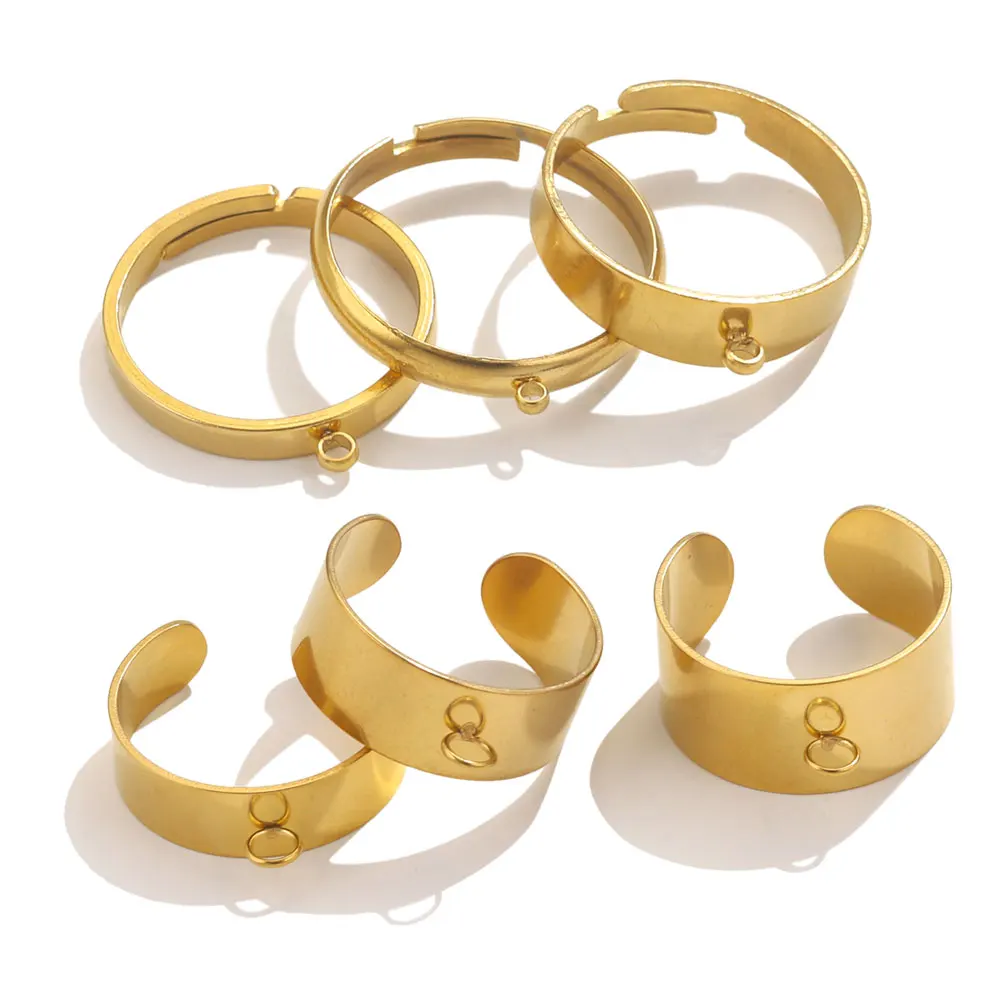10 stücke Edelstahl Ring Rohling verstellbare Ringe Einstellung Basis DIY Fingerring Schleife Schmuck Herstellung Ergebnisse Zubehör